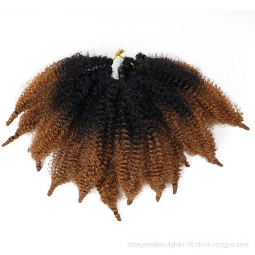 wholesale new fashion 8 inch high quality fiber marley hair afro kinky twist braiding synthetic crochet marley hair